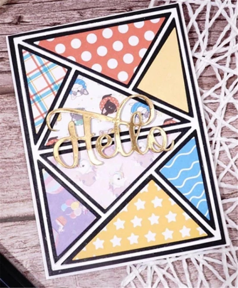 Mvchifay Cutting Dies for Card Making Metal Die-Cuts Scrapbooking Tool Hollow Frame DIY Craft Punch Template Embossing for Paper Album Decor (Big Triangle Rectangle frame-10.1x14cm) - Image 5
